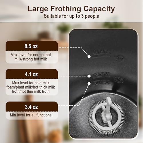 COSTWAY 6-in-1 Electric Milk Frother with Stainless Steel Interior - Image 6