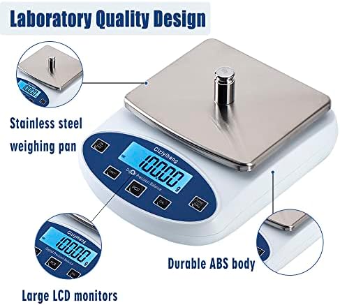 Lab Scale Balance Electronic Scales 5000g*0.01g high Precision Laboratory Digital Analytical Balance Gram Scale 0.01g Accuracy Digital Scientific Scale【Includes 500g*2 Weights】 - Image 2