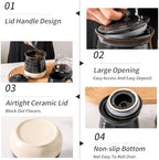HASENSE Ceramic Food Storage Jar with Airtight Lid, 30 FL Oz Kitchen Canister for Coffee Beans, Tea, Sugar & Candy, Farmhouse Coffee Cookie Container for Kitchen Counter, Black - Image 6
