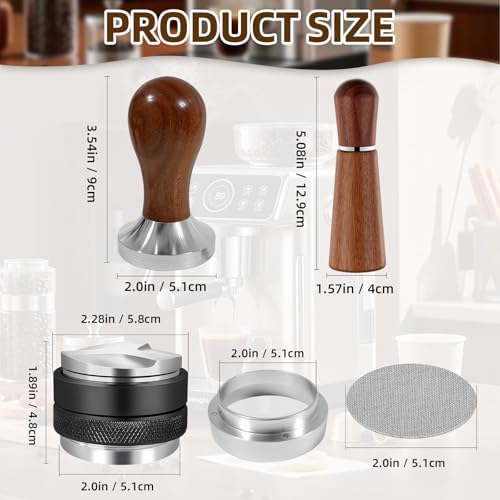51mm Espresso Accessories Kit, Spring Loaded Calibrated Tamper, WDT Tool and Dosing Funnel Set, Coffee Machine Accessories - Image 2
