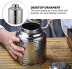 Tea Jars Storage Tea Jars Storage, Stainless Steel Tea Canister Silver Kitchen Food Storage Jars 100g Tea Tin Coffee Dispenser with Sealed Lids Airtight Loose Leaf Tea Container (Silver 11X8.8X5.5CM) - Image 4