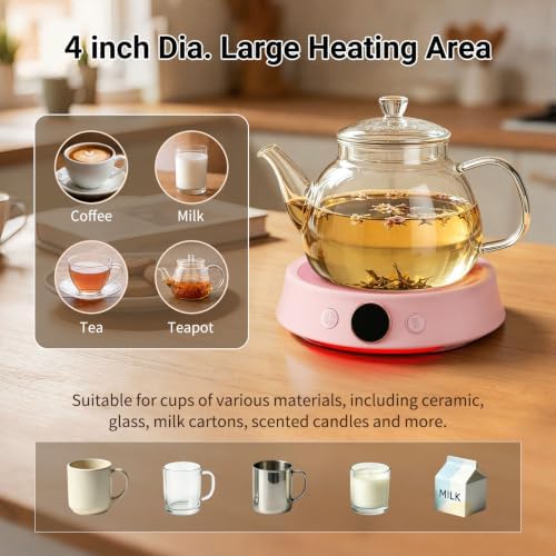 Coffee Mug Warmer & Mug Set, Electric Cup Warmer for Desk, 12H Timer - Image 5