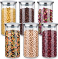 6 Pcs 44oz Clear Canisters Set for Kitchen, Glass Jars with Lids by Unknown