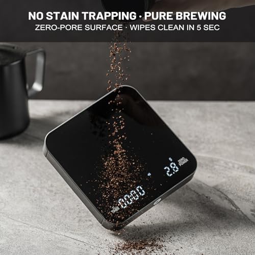 KitchenTour Coffee Scale with Timer, Mini Espresso Scale 0.1g/2kg, Black - Image 3