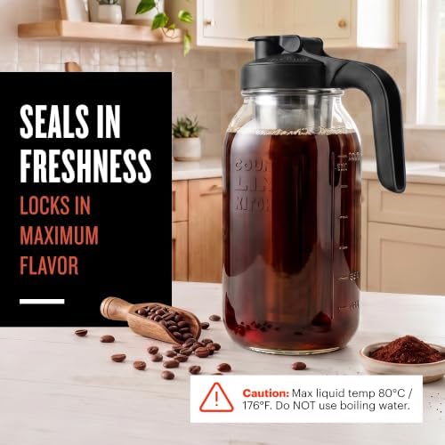 County Line Kitchen 64oz Cold Brew Coffee Maker with Leak Proof Lid - Black - Image 3