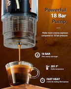 CONQUECO Portable Espresso Coffee Machine: 12V Electric Small Travel Expresso Maker - Self Heating 8 Cups Battery Powered Compatible for Nespresso Capsule - for Camping RV Hiking Office (Pearl White) - Image 5