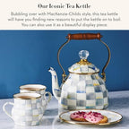 MACKENZIE-CHILDS Tea Kettle, 2 Quarts, Gray-and-White Sterling Check - Image 2
