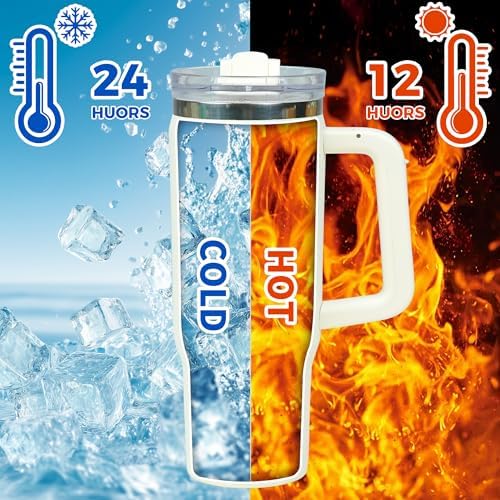 30 oz Tumbler with Handle Hidden Straw Stainless Steel Insulated - Image 5