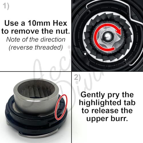 Upper & Lower Precision Fit Conical Burrs for Sage/Breville Barista Coffee Grinders – Compatible with Adjustable Burr Models Only - Image 5