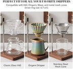 Pour Over Coffee Maker Stand with Solid Cherry Base, Stainless Steel Adjustable Dripper Holder, Wooden Brewing Station, Cone Brewer Rack, Barista Accessories & Kitchen Coffee Décor - Image 5