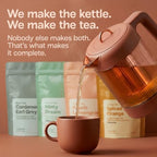 Viante Nina Electric Tea Kettle Gift Set with 4 Loose Leaf Teas, 1.5L Glass and Stainless Steel, Zero Plastic Water Path, 4 Temperature Presets, Removable Infuser, Up to 132 Cups (Terracotta) - Image 2