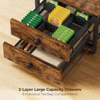 Plaviya Tea Bag Organizer and Storage with 2 Drawers for Countertop - Image 3