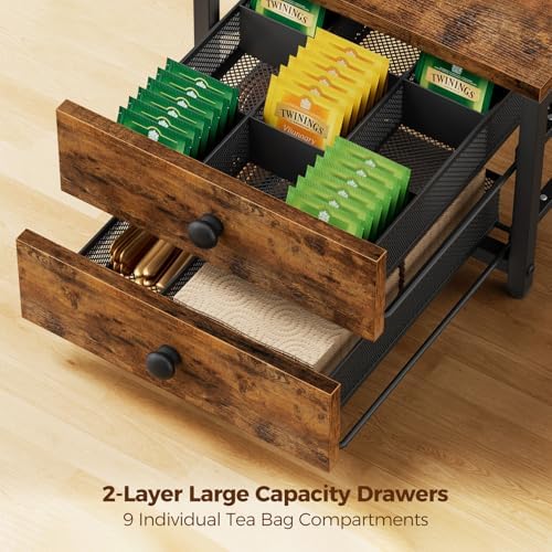 Plaviya Tea Bag Organizer and Storage with 2 Drawers for Countertop - Image 3