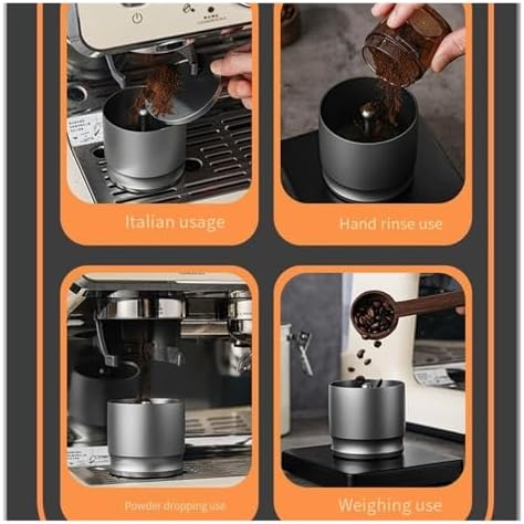 58MM Aluminum Alloy Coffee Powder Catcher With Lid - Anti-Spill Distribution Cup For Coffee Grinders & Portafilters, Home Barista Tool(Gray) - Image 7