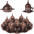Alisveristime Lale Turkish Coffee Set with 6 Cups and Tray (Copper) by Alisveristime