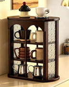 Mug Shelf, Coffee Mug Shelf for Wall, Coffee Cup Display Shelf, Vintage Wall-Mounted Curio Case, Countertop Solid Wood Cup Rack for Living Room or Kitchen by Unknown