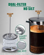 Poliviar 34 oz French Press Coffee Maker & 2.7 Quart Tea Kettle Combo Package, Food Grade Stainless Steel for Good Coffe and Tea - Image 5