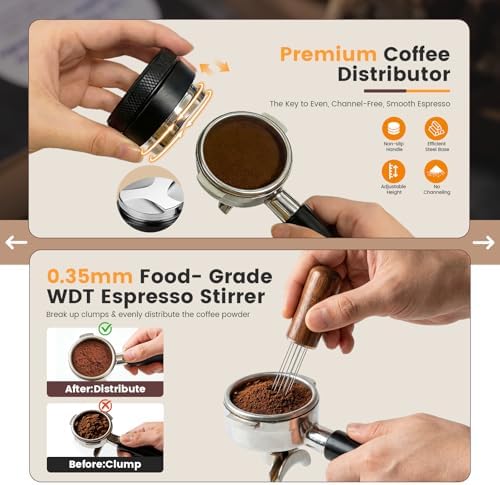 28-Piece 51mm Espresso Accessories Kit with Wood Tamping Station - Image 2