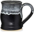 20oz Barrel Coffee Mug Handmade in the USA (Satin Black/White) by Uncommon+Clay