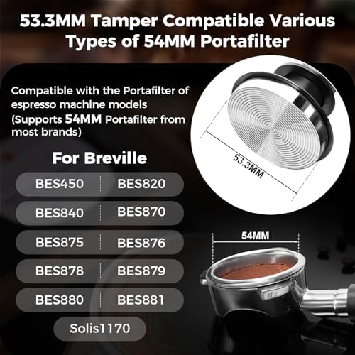 IKAPE 54mm Espresso Tamper Kit 4 in 1 Black, Complete Portafilter accessory set, 53mm Coffee Tamper, WDT Tool, Paper Filters (200pc), Dosing Funnel for Breville Portafilters - Image 2