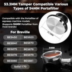IKAPE 53MM Espresso Tamper Kit 6 in 1, Coffee Tamper, WDT Tool, Magnetic Dosing Funnel, Puck Screen, Milk Pitcher, Cleaning Brush - Image 2