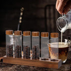 VILLCASE Coffee Bean Tube Storage Set with Wooden Display Stand - Image 6