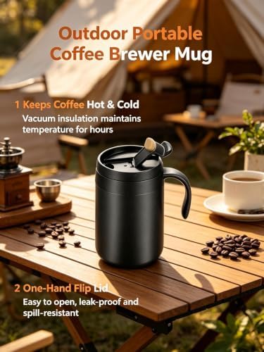 Portable Pour-Over Coffee Mug with Stainless Steel Filter - Image 3
