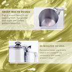 DOERDO Milk Pitcher 600ml Stainless Steel Coffee Cup Mug Milk Frothing Pitcher Jug with Handle for Office Kitchen - Image 3