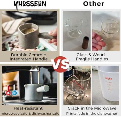 YHOSSEUN YHOJOY Espresso Cups Ceramic, Espresso Measuring Cups Espresso Accessories, 3 Oz/ 90 Ml - Image 2