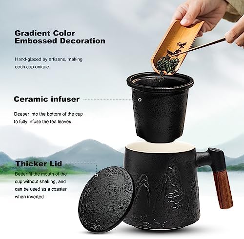 suyika Ceramic Tea Cup with Infuser and Lid 15.2 oz / 450 ml - Image 3