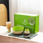 7 PCS Matcha Whisk Set, Ceramic Matcha Making Kit Includes Matcha Bowl with Spout, Matcha Whisk and Holder, Bamboo Scoop, Stainless Sifter, Towel - Image 3