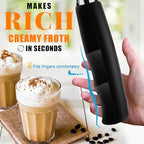 YUSWKO Milk Frother Handheld with 3 Heads, Electric Whisk Drink Foam Mixer with USB Rechargeable 3 Speeds, Mini Frother for Coffee Latte, Cappuccino, Hot Chocolate, Egg - Image 3