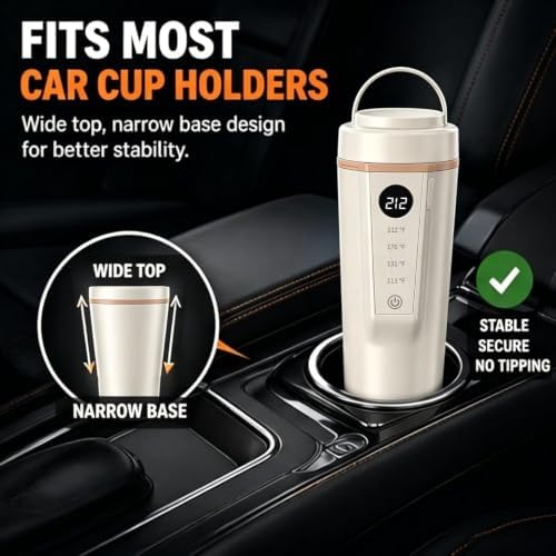12V/24V Car Kettle, Portable Kettle for Hot Water (CREAM) - Image 4