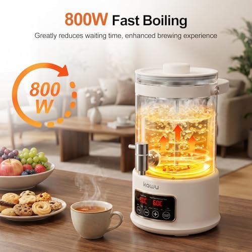 Kawu Electric Kettle, 7-in-1 Glass Water Boiler and Warmer with Infuser - Image 3