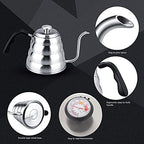 Pour Over Coffee Kettle 1.2L Gooseneck with Thermometer - Image 4