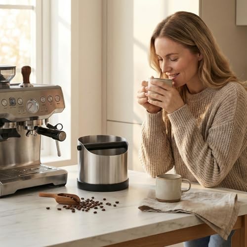 VINATO Stainless Steel Knock Container 1.2 L for Portafilter, Espresso Knock Box with Removable Knock Bar, Compatible with De'Longhi, Sage, Ninja - Image 6