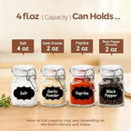 ComSaf Square Small Glass Spice Jars with Airtight Lids 4 oz 12 Pack Pantry - Image 3