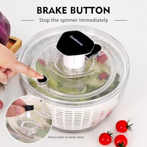 Ourokhome Knock Box Espresso Accessories, The Latest Patented Stainless Steel Espresso Machine Tool for Coffee, Salad Spinner Lettuce Dryer, One-handed Easy Press Large Vegetable Dryer Salad Mixer - Image 7