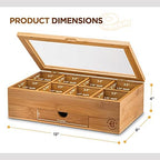 Personalized Tea Bag Organizer - Custom Engraved Bamboo Tea Box Organizer, 8-Compartment Tea Box with Magnetic Acrylic Lid, Mothers Day Gifts for Mom, Grandma Gift Wife Gift, Tea Lover Gift by Bambusi - Image 5