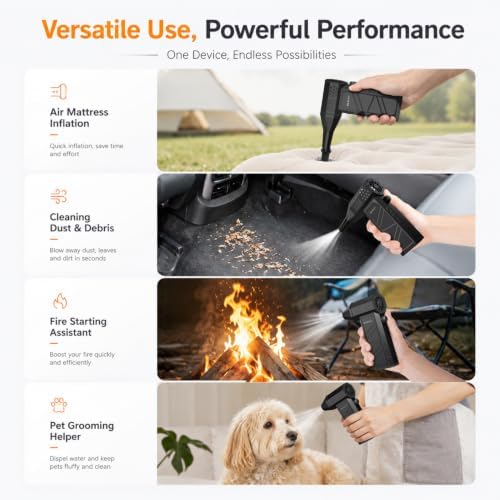 BiLOLLY Compressed Air Duster, 130,000 RPM Electric Air Duster Blower, Rechargeable Turbo Fan with Stepless Speed Control, Portable Mini Jet Blower for Computer, Keyboard, Car, Home and Outdoor - Image 6