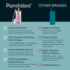 Pandaloo® Glass Cups With Lids and Straws -20 Fl Oz- Perfect Size Iced Coffee Cup - Smoothie Cup With Bamboo Lid and On the go Lid - Glass Tumbler (2 Count (Pack of 1), Peach Fuzz-Lilac Rhapsody) - Image 4