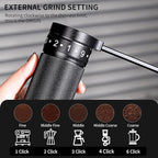 Bincoo Manual Coffee Grinder Manual Foldable Handle– Espresso Hand Coffee Grinder Burr,Compact and Portable for Home/Travel/Camping (Black) - Image 2