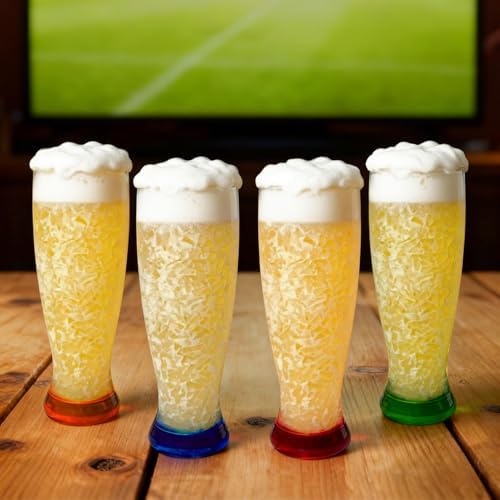 Lily's Home Freezer Beer Mugs, Set of 4-16 oz Double Wall Insulated with Liquid Gel, Frosty Chiller Cups, Break-Resistant Acrylic Freezable Glasses for Home Bar, Pool Parties, BBQ & Outdoor Gifts - Image 2