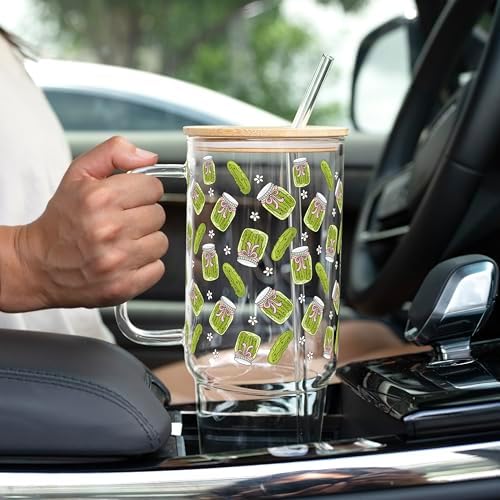 Sip-Sip Hooray! Coquette Pickle 40oz Glass Tumbler with Lid and Straw - Image 5