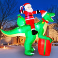 9x7.38ft Christmas Inflatables Santa Riding Dinosaur with Built-in LED,Dinosaur Inflatable Christmas Blow Up Yard Decorations with Water Bags Stakes Strings Gift Bag for Garden Yard Party Lawn by Unknown