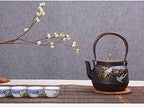 1.2L Teapot Tea Kettle Tea Pot Cast Iron Teapot, Japanese Style Tetsubin Tea Kettle | Cast Iron Tea Kettle to Keep Tea Warm | Bird and Tree Pattern Iron Kettle - Image 5