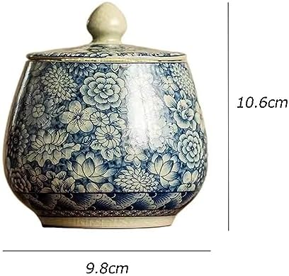 Tea Tins Canister Small Sealed Jar Retro Zen Loose Leaf Tea Storage Jar Chinese Vintage Ru Kiln Storage Jar Tea Storage Containers - Image 2