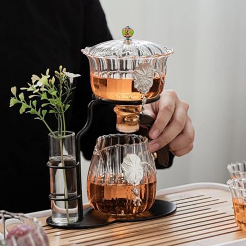 Glass Tea Set for Adults | Semi-Automatic Teapot with Loose Tea Infuser | 3-in-1 Tea Maker for Home & Office | Lazy Person's Tea Brewing Artifact - Image 6