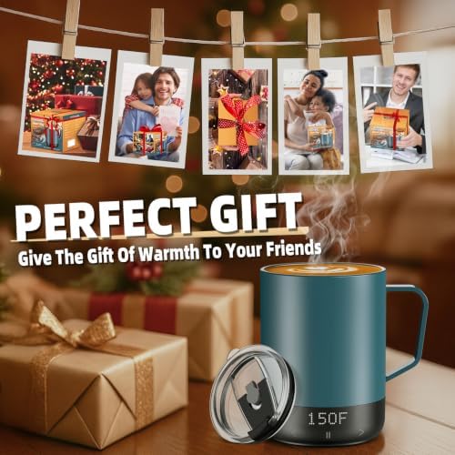14oz Magnetic Charging Cordless Smart Coffee Mugs, Fast Heating & High Temperature Self Heating Coffee Mug, Keeps Hot Up to 149℉ for Hours, Mug Warmer for Home, Offiece Coffee Tea Lover(No APP) - Image 4