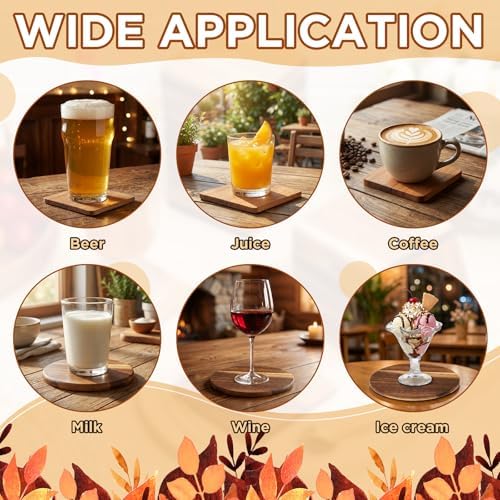 72 Pcs Unfinished Acacia Wood Coasters for Crafts, Round 4 Inch - Image 6